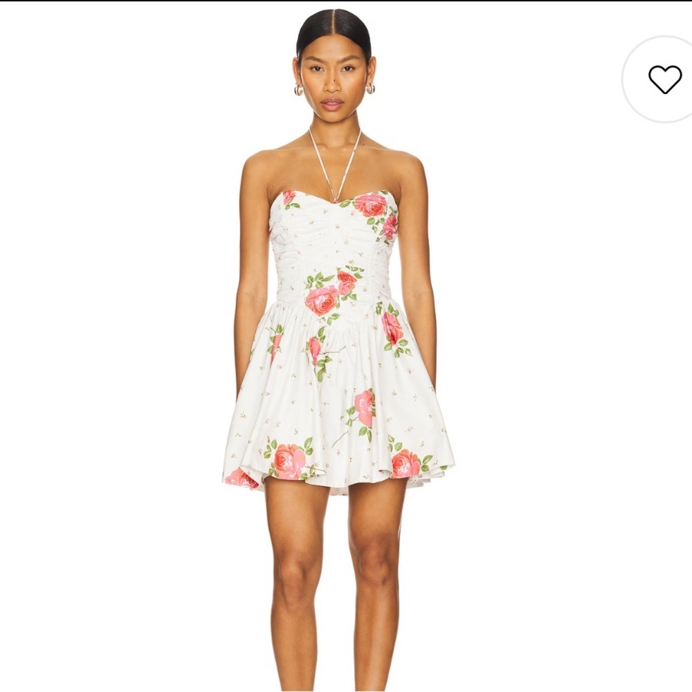 For Love & Lemons Rosebud Corset Mini Dress in White